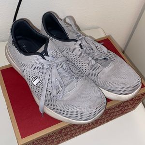 Gray champion tennis shoes